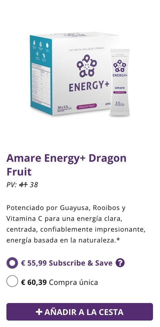 amare energy+ supplemento