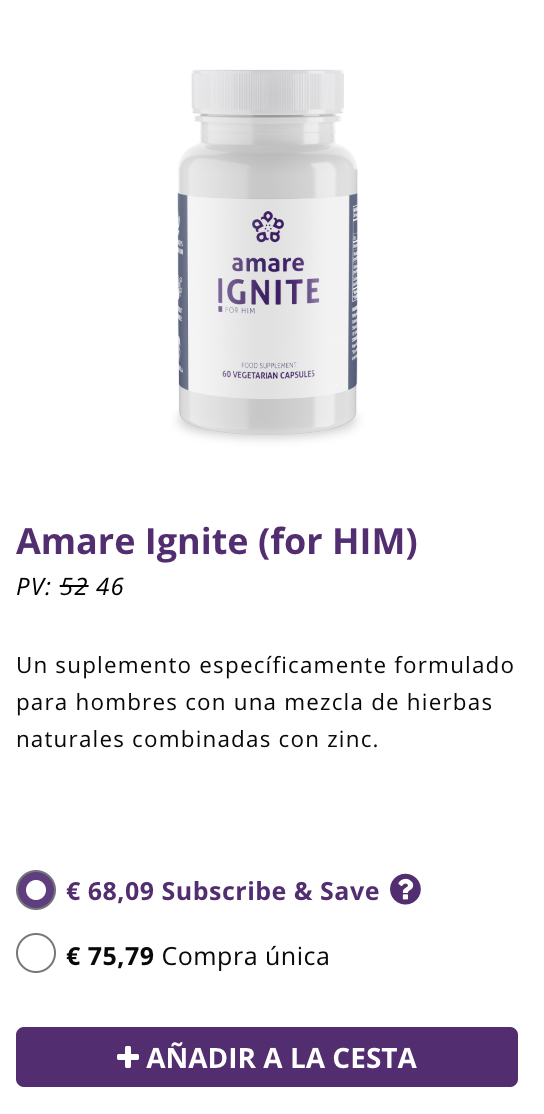 amare energy+ supplemento